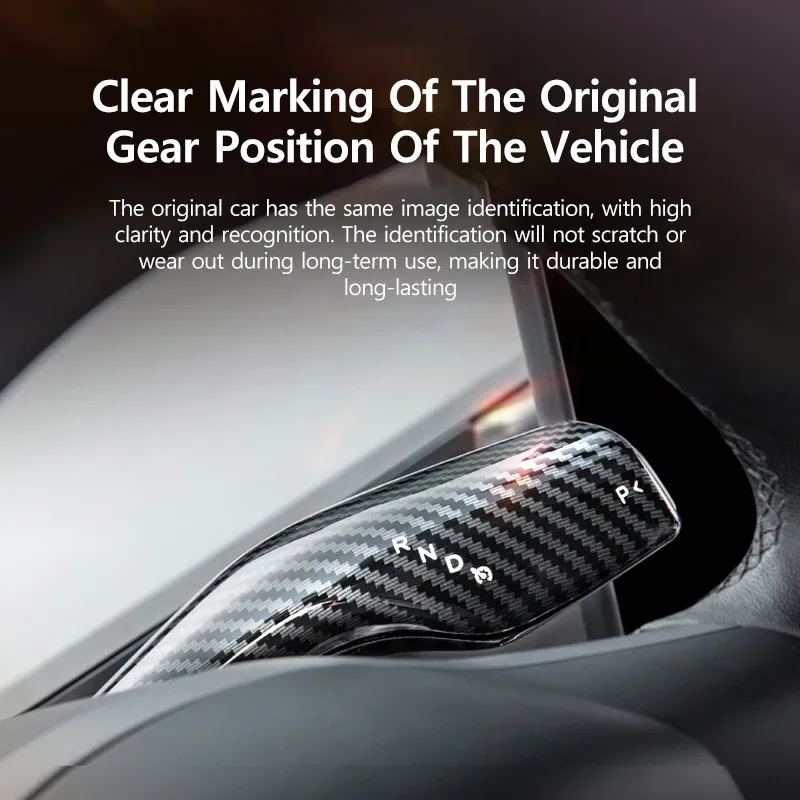 Tesla Gear Lever Cover - Carbon Fiber Style 2
