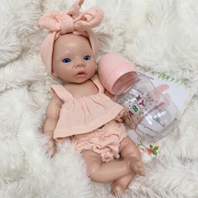 10" Meadow Silicone Reborn Doll Pink Outfit 3