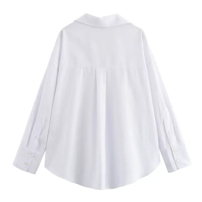 Cotton Oxford Lapel Blouse 4