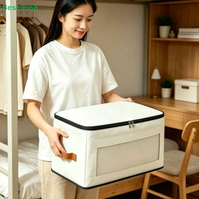Foldable Fabric Storage Bins with Clear Window 5