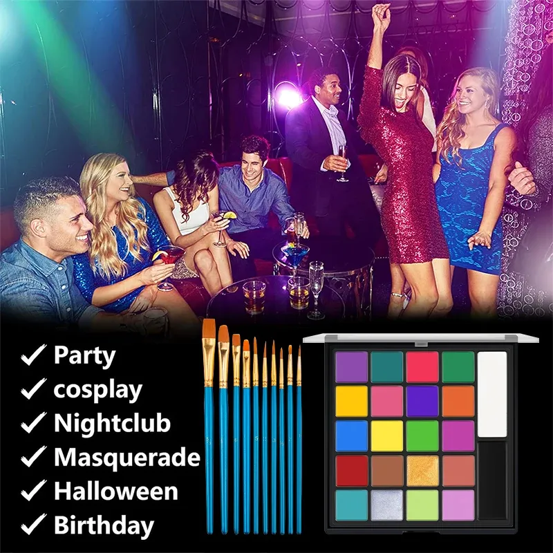 22-Color Face & Body Paint Palette 4