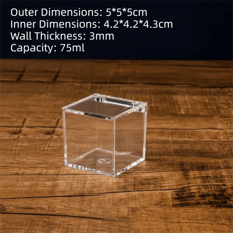 Clear Acrylic Cube Box with Lid 6