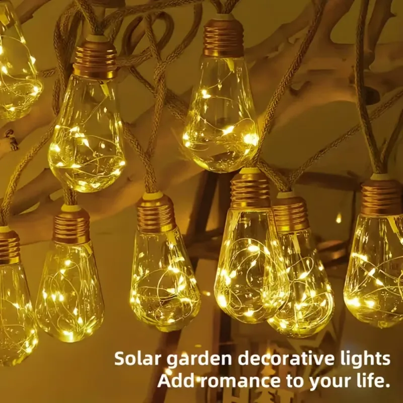 Solar Hemp Rope Fairy Lights 3