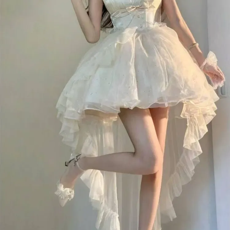 White Fairy Midi Evening Dress 5