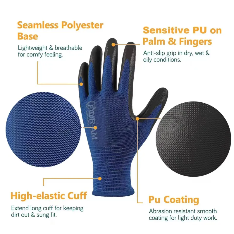 12-Pair PU Coated Work Gloves 3