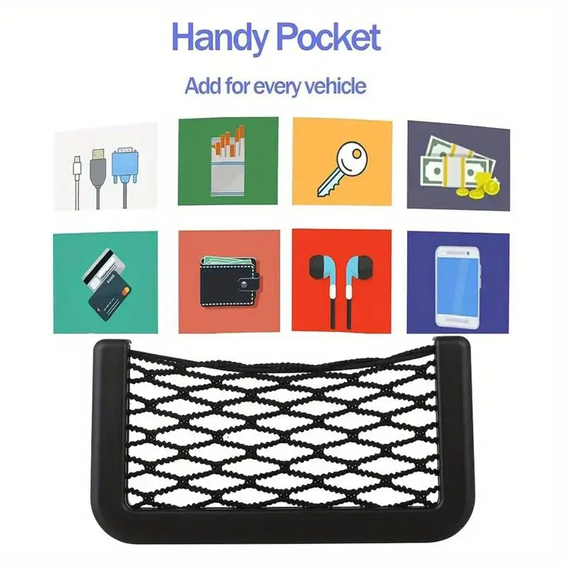 Adhesive Car Seat Organizer Nets 4