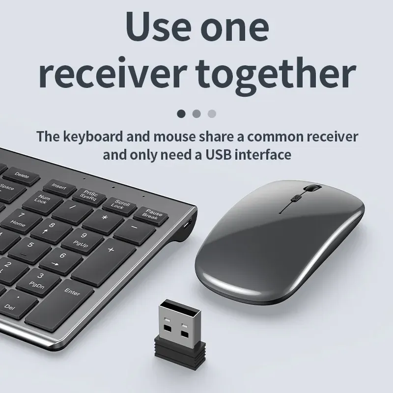 Jomaa Slim Rechargeable Keyboard Mouse Combo 5