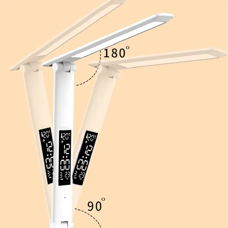 Foldable LED Desk Lamp with Alarm Clock 5