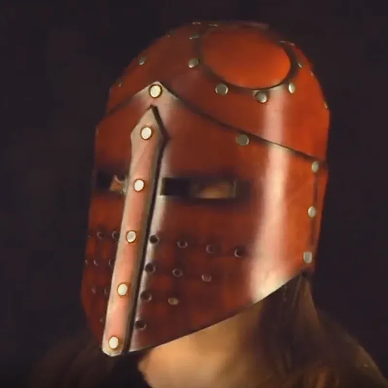 Medieval Knight Leather Helmet Mask 5