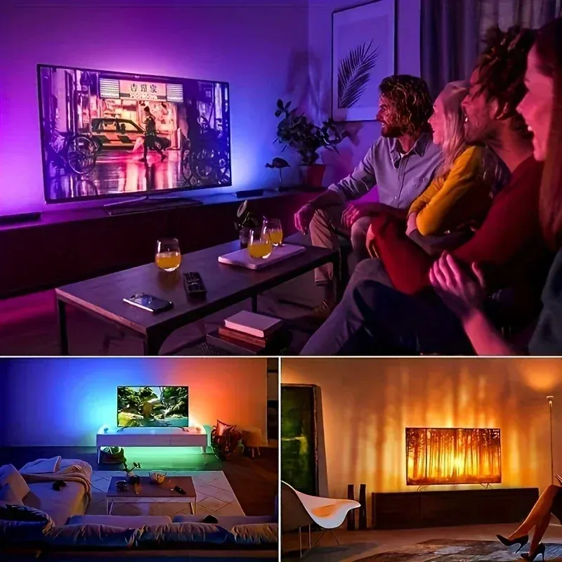 USB RGB LED Strip Light with Bluetooth Remote 5