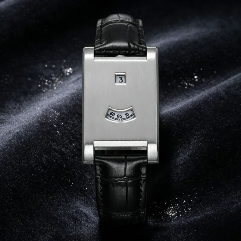 Square Dial Quartz Watch with Leather Strap 4