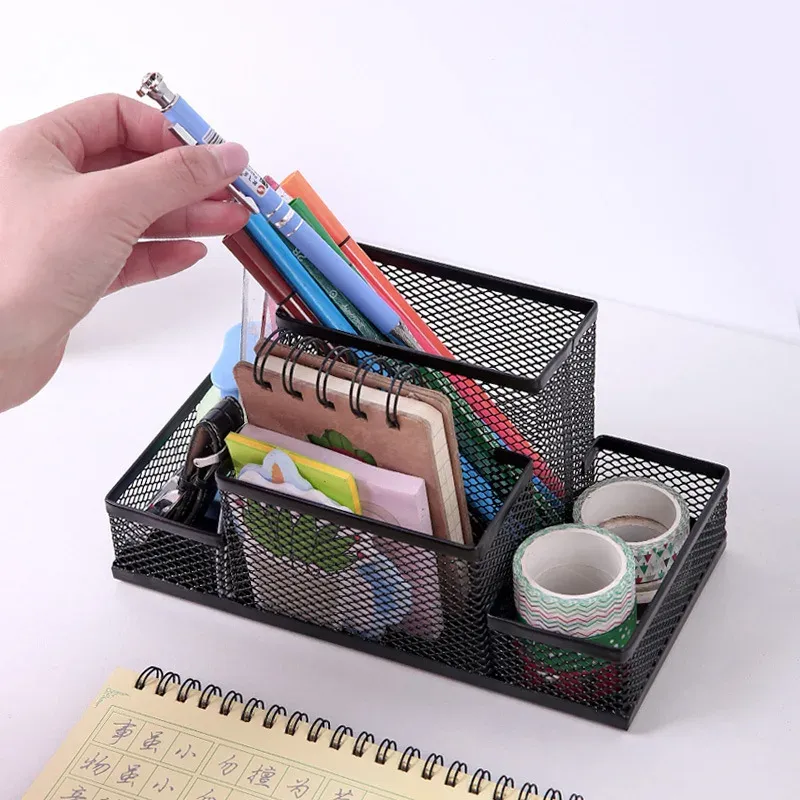 Metal Mesh Pen Holder Organizer 4
