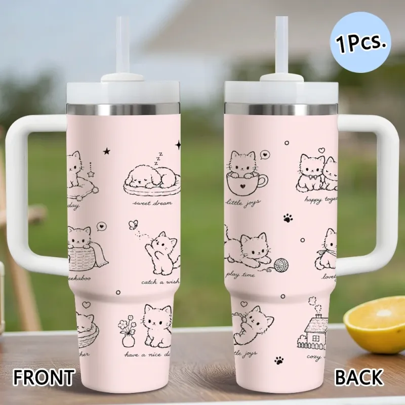 Cat-Themed Insulated Tumbler 40oz 2