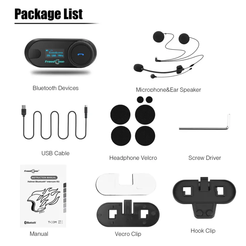 FreedConn Bluetooth Motorcycle Intercom Headset 6