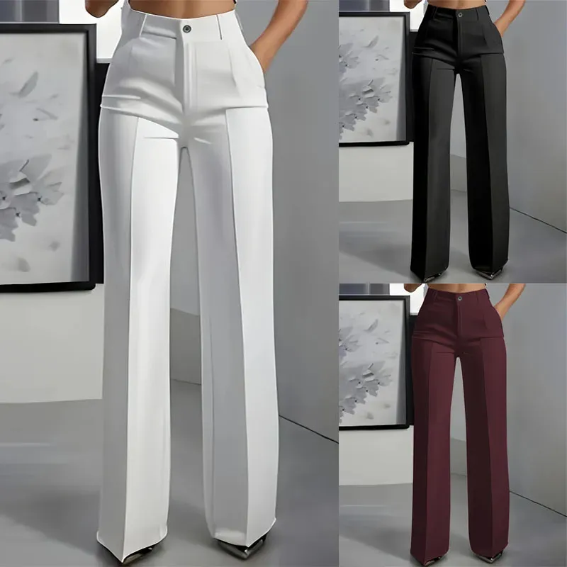 Women's High-Waisted Straight Suit Pants 1