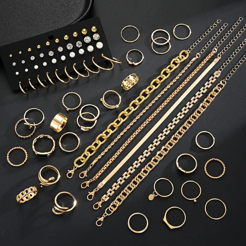 83-Piece Gold Tone Jewelry Set for Women 2