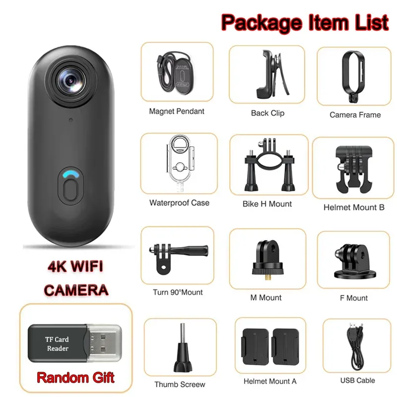 4K Magnetic Sports Camera with WiFi 6
