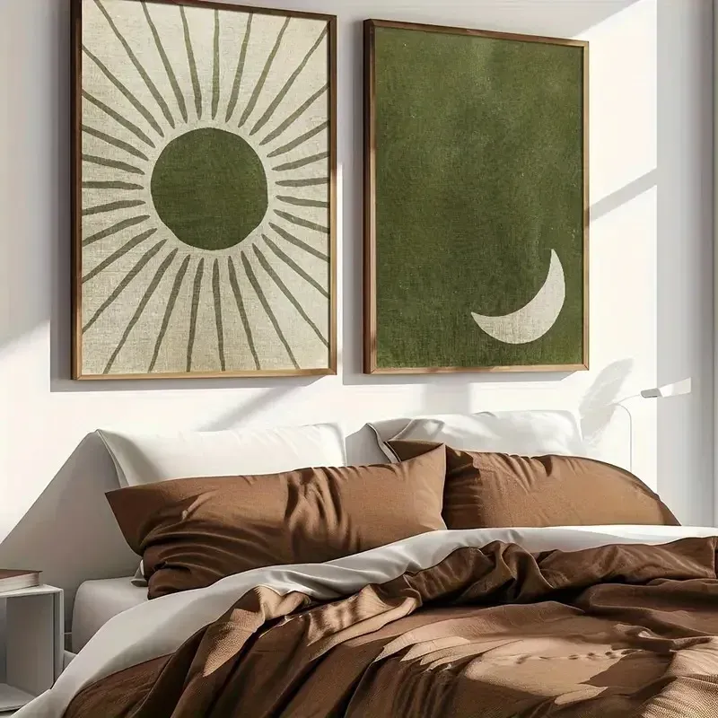 Bohemian Moon Sun Canvas Prints 2