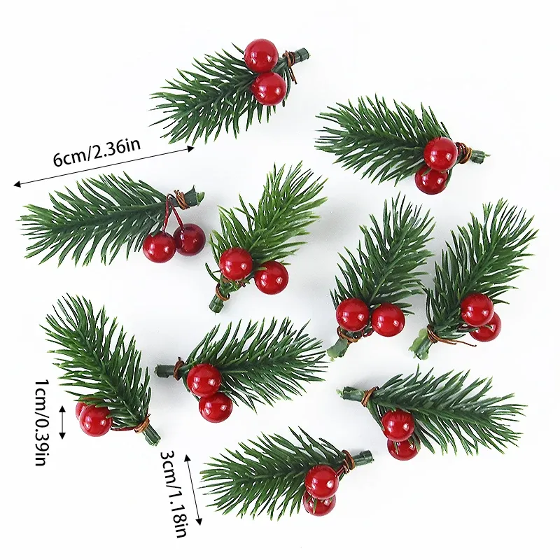 Christmas Berry Pine Cone Holly Branches 6