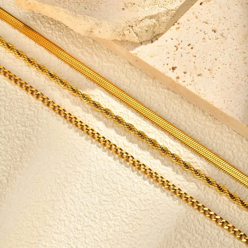 Gold Plated Layered Necklace Set 5