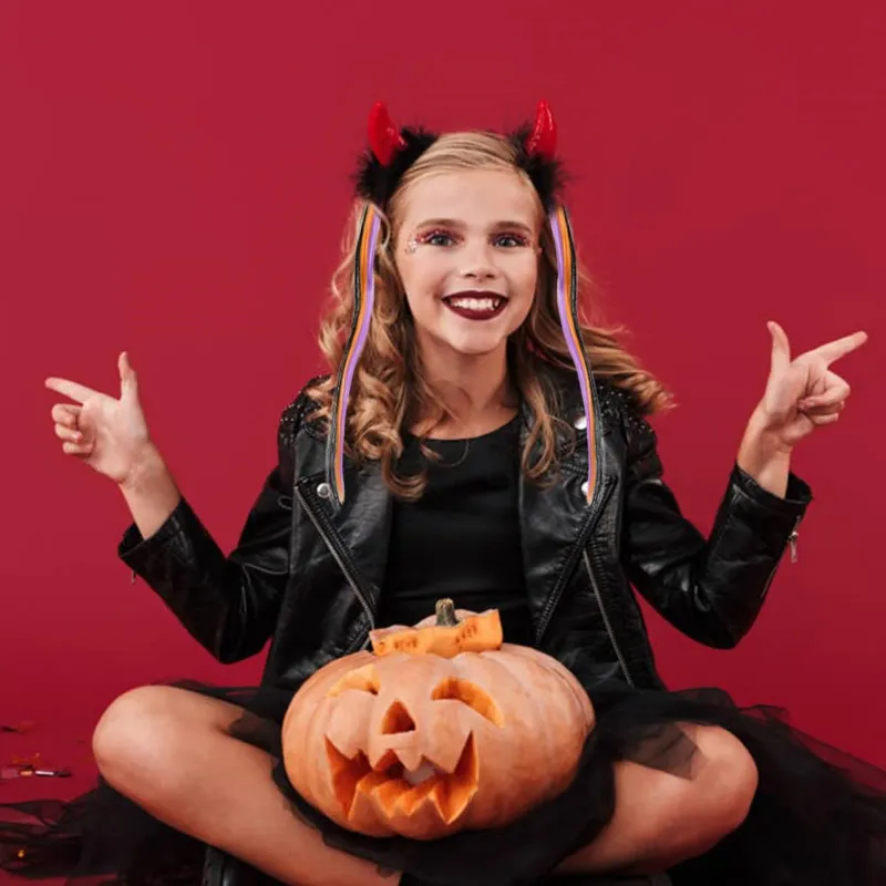 Kids Halloween Wig Hair Clips - 5pc Set 4