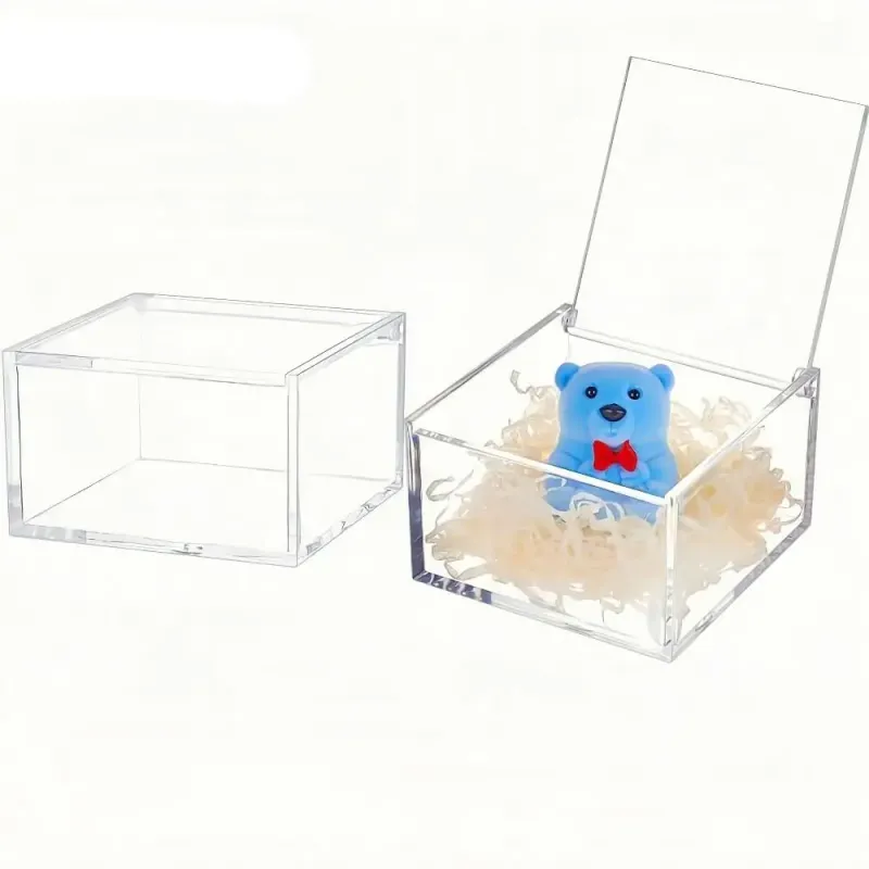 Acrylic Stackable Cube Box with Lid 5