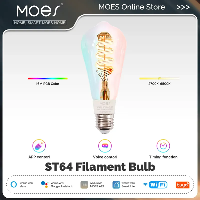 MOES Smart ST64 Edison LED Bulbs 1
