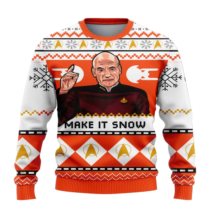 Captain Picard Ugly Christmas Sweater Pullover 5