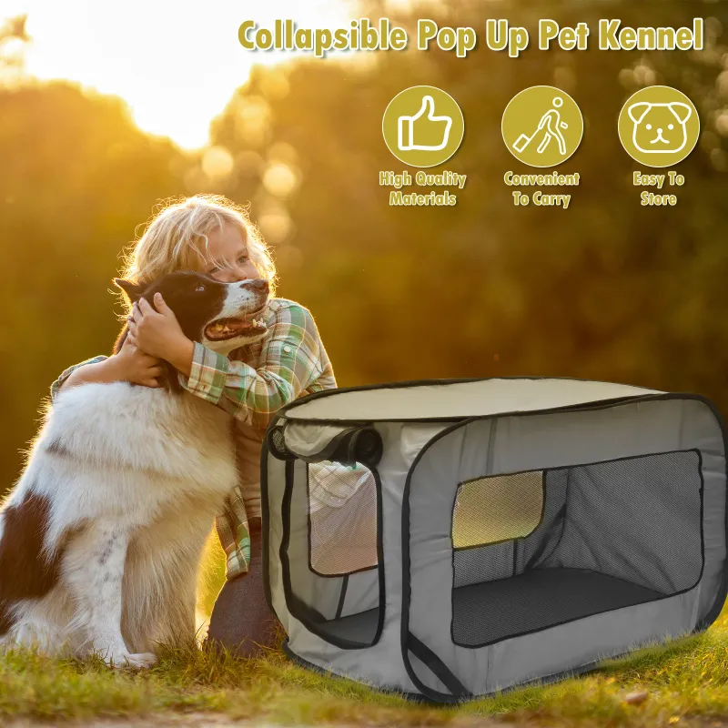Foldable Pop-Open Pet Travel Crate 2