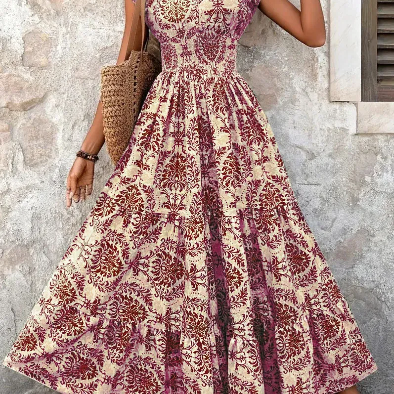 Vintage Floral Print Long Dress 2
