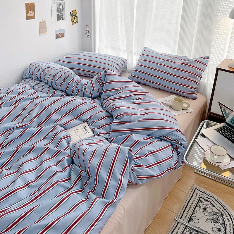 Striped Washed Cotton Duvet Set 3