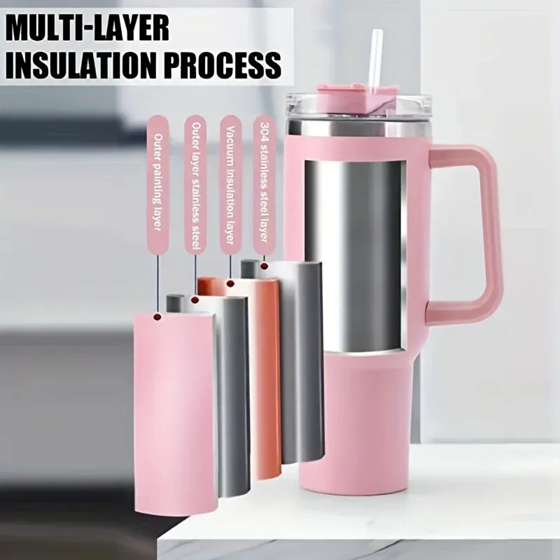 40oz Insulated Tumbler with Straw Lid 3