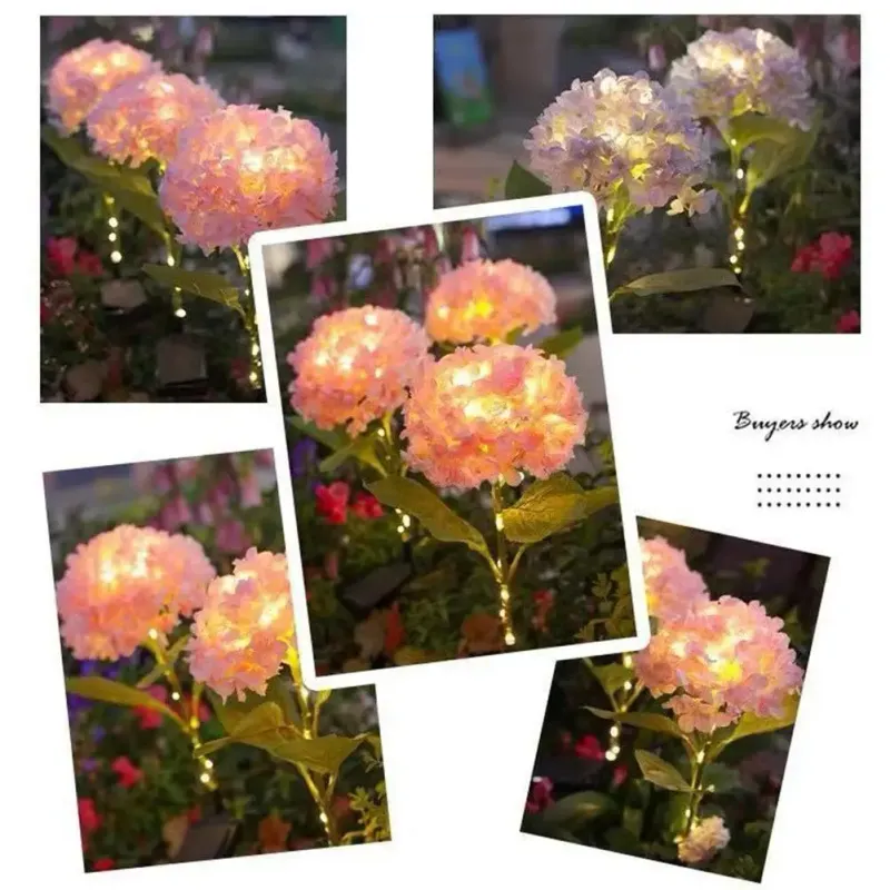 Solar Hydrangea Stake Lights 2