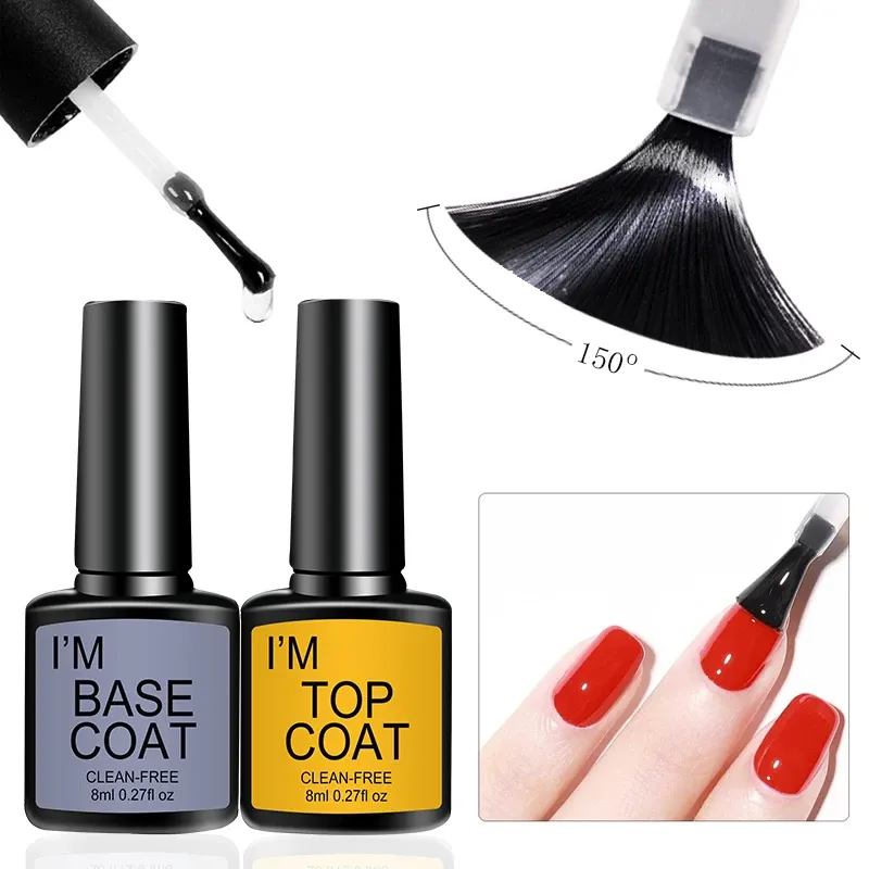 4Pcs Clear Gel Nail Polish Base & Top Coat Set 5