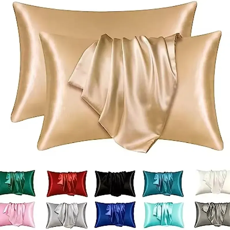 Coral Satin Pillowcase Set of 2 1