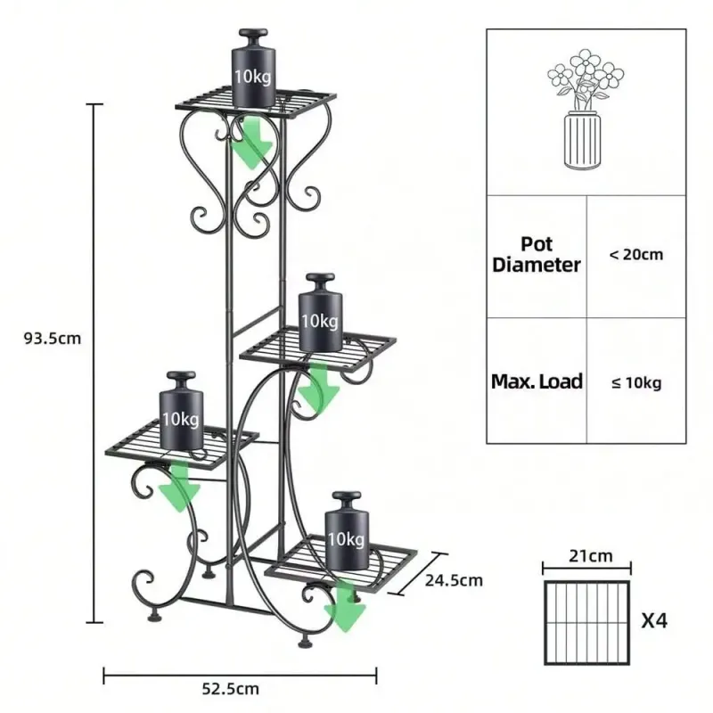 4 Tier Metal Plant Rack 2
