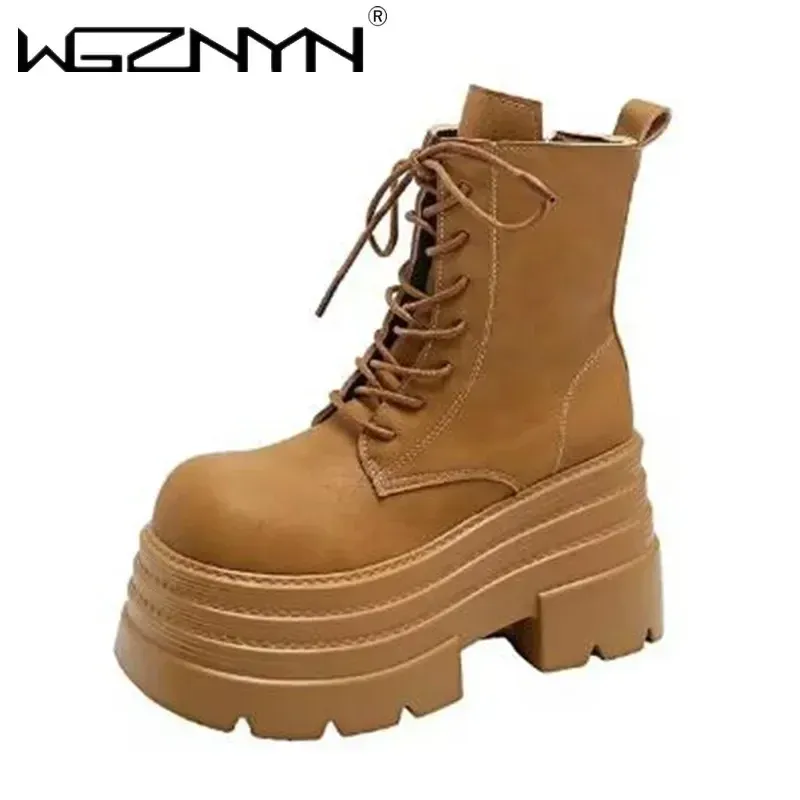 Gothic Punk Platform Combat Ankle Boots 2