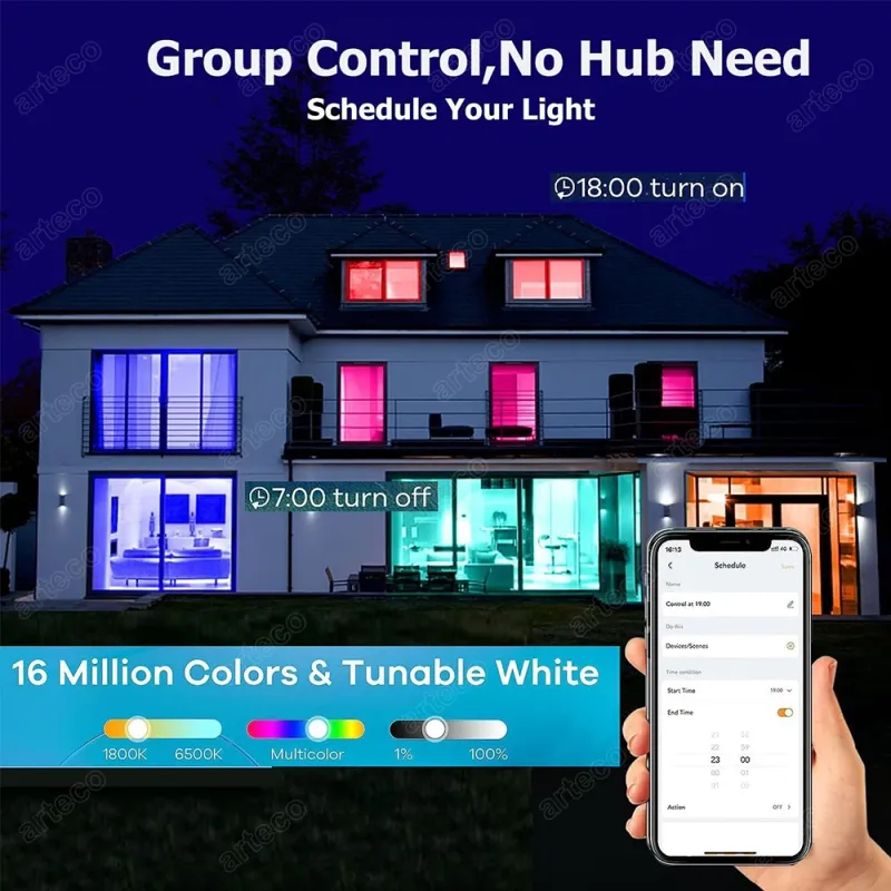 Tuya Smart LED Bulb - 15W RGB Color Changing 4