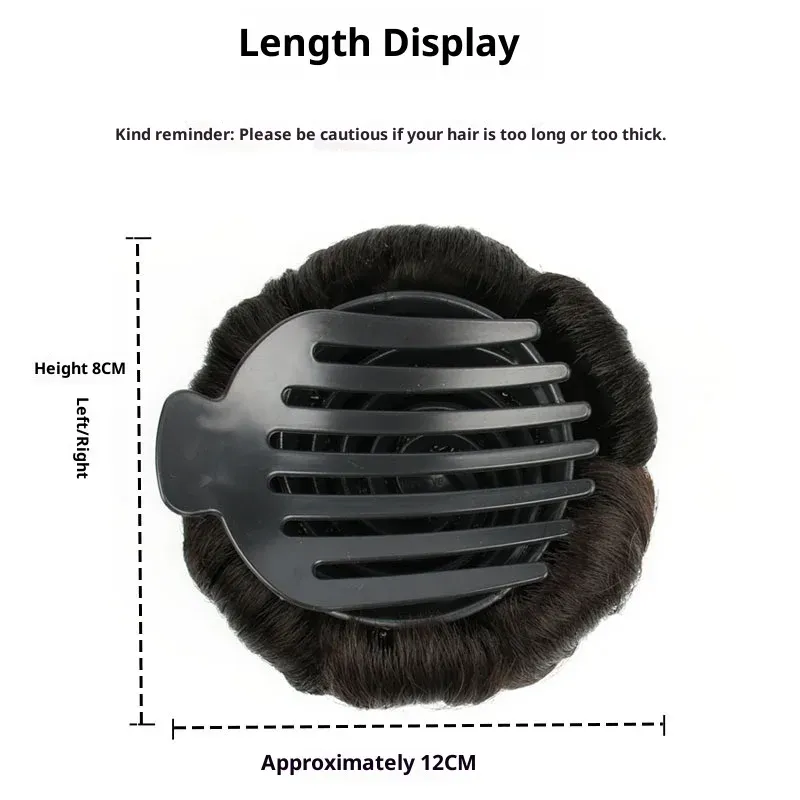 Synthetic Hair Bun Set with Claw Clip 3