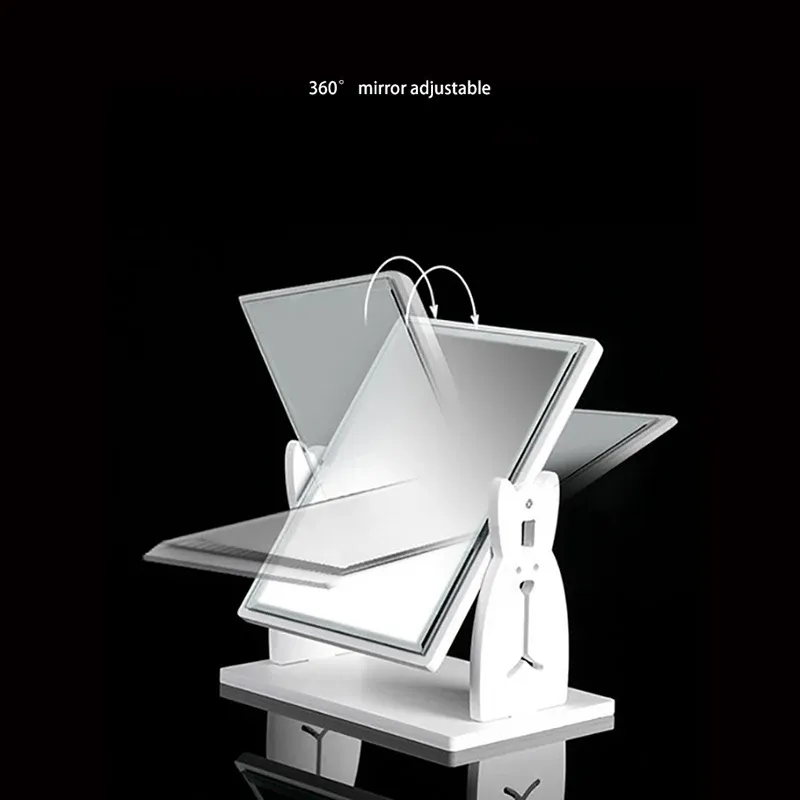Rabbit Rotating Makeup Mirror with Drawer 5