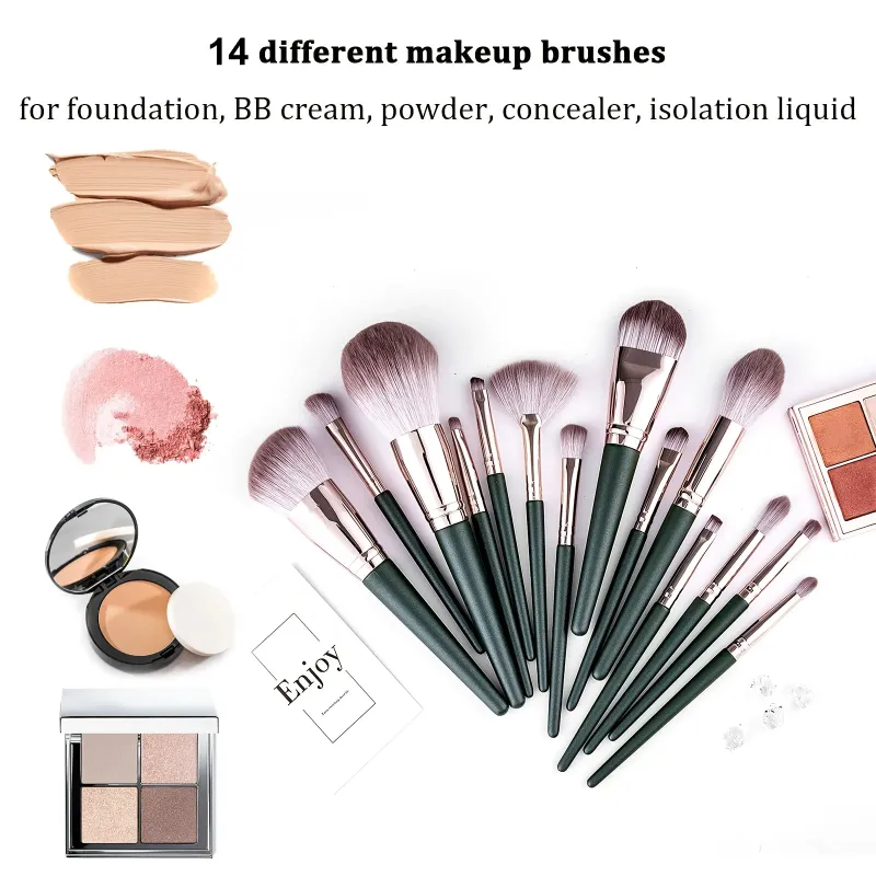14-Piece Soft Makeup Brush Set 2