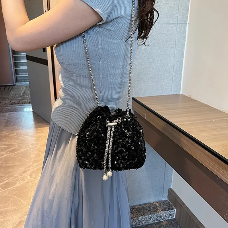 Sequin Korean Bucket Crossbody Bag 2