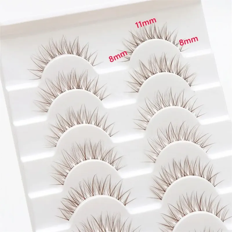 Brown 3D Anime Faux Mink Lashes (10 Pairs) 2
