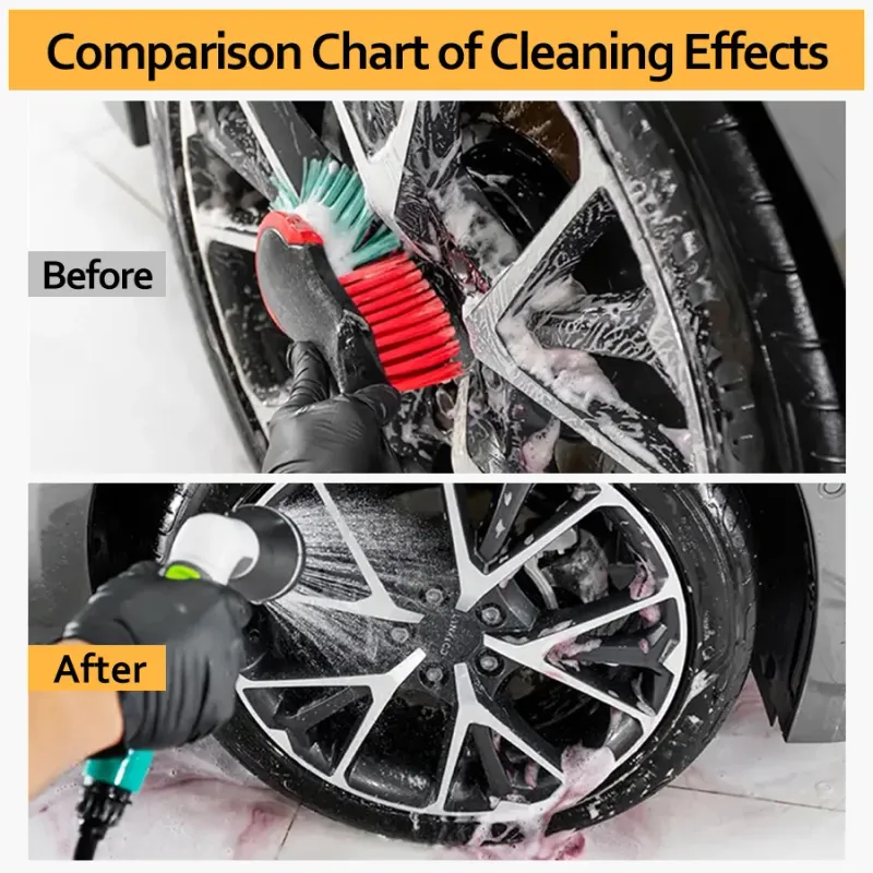 Tire Cleaner Foam Spray & Black Tire Shine 2