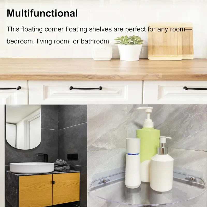 Clear Adhesive Corner Shelf 6