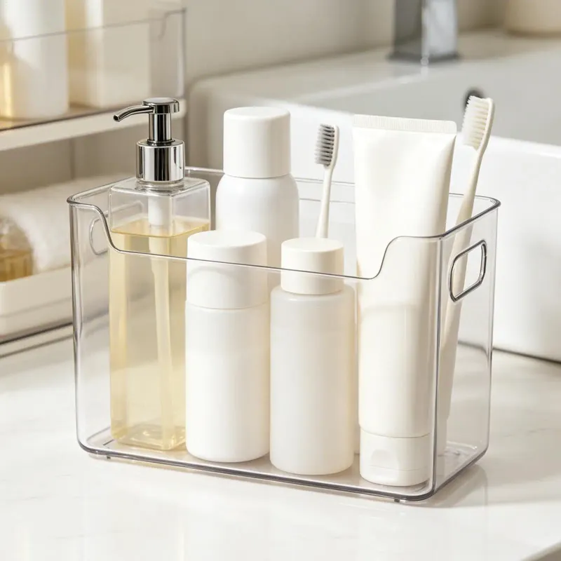 Refrigerator Bins with Handles Clear Door Containers Organizer for Kitchen Pantry Freezer Food Fruit Vegetable Seasoning Storage 6