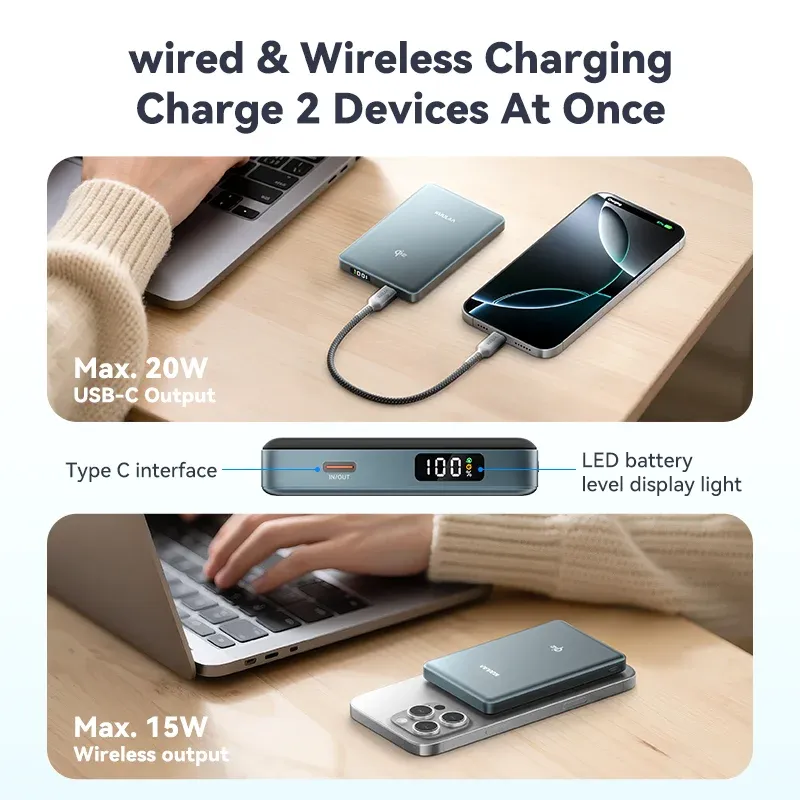 KUULAA Qi2 Magnetic Power Bank 10000mAh 3