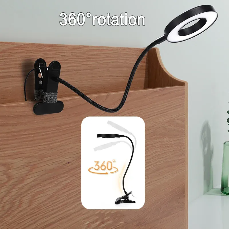LED Ring Clamp Lamp with Adjustable Gooseneck 2