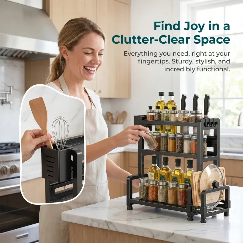 3-Tier Carbon Steel Kitchen Organizer 6