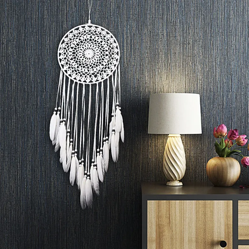 Macrame Leaf Dream Catcher Wall Hanging 2